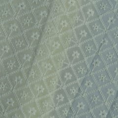Cream Colour Georgette Chikan Embroidered Fabric