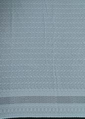 White Colour Cotton Chikan Embroidered Fabric