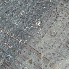 Dyeable Georgette Thread and Sequins Embroidered Fabric