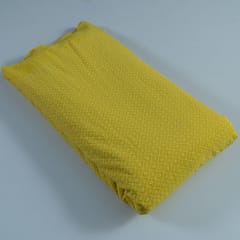 Yellow Colour Georgette Chikan Embroidered Fabric