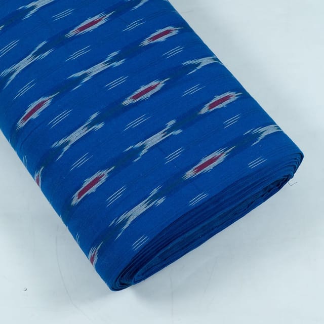 Blue with White Ikat Fabric