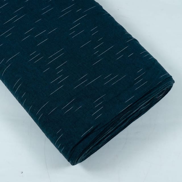Teal Blue with White Ikat Fabric