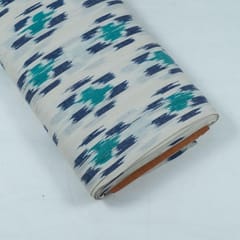 White with MultiColour Ikat Fabric
