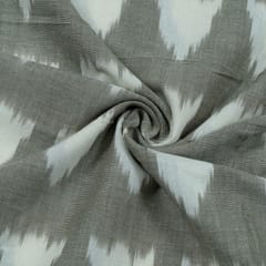 Grey with White Ikat Fabric
