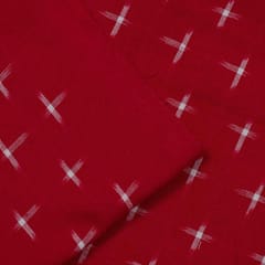 Red with White Ikat Fabric