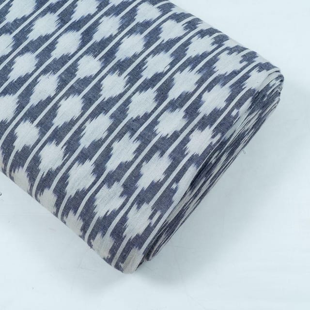 Grey with White Ikat Fabric