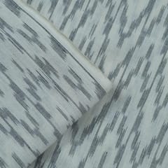 White with Grey Ikat Fabric