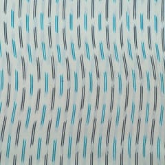 Brown with Blue Ikat Fabric