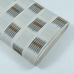 Cream with Grey Ikat Fabric