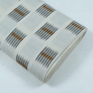 Cream with Grey Ikat Fabric