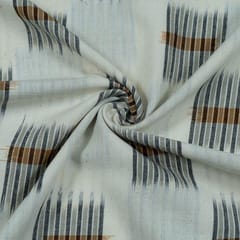 Cream with Grey Ikat Fabric