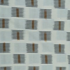 Cream with Grey Ikat Fabric