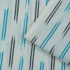 Brown with Blue Ikat Fabric