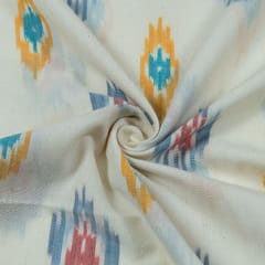 Cream with MultiColour Ikat Fabric