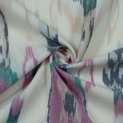 Cream with MultiColour Ikat Fabric