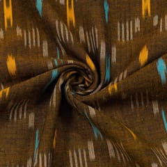 Light Brown with Yellow Ikat Fabric