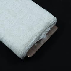 White Lotus Floral Design Dyeable Nylon Net