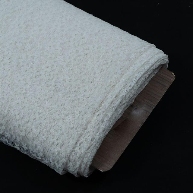 White Small Floral Design Nylon Net
