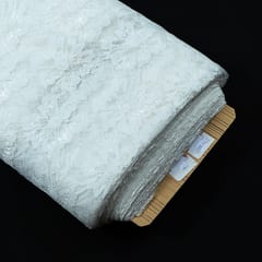 White Floral Design Dyeable Nylon Net