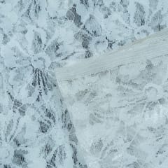 White Floral Design Dyeable Nylon Net