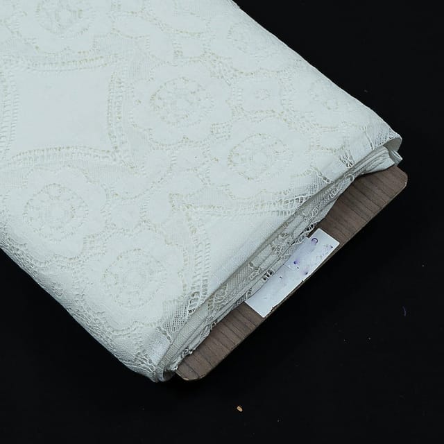 White Abstract Design Dyeable Nylon Net Pannel