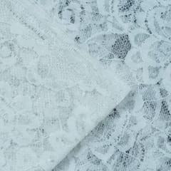 White Floral Design Dyeable Nylon Net