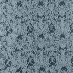 White Floral Design Dyeable Nylon Net