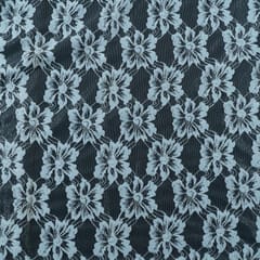 White Floral Design Dyeable Nylon Net