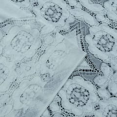 White Abstract Design Dyeable Nylon Net Pannel