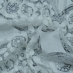 White Abstract Design Dyeable Nylon Net Pannel