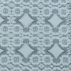 White Abstract Design Dyeable Nylon Net Pannel