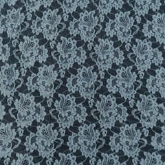 White Floral Design Dyeable Nylon Net