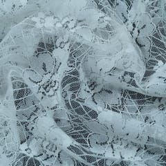 White Floral Design Dyeable Nylon Net