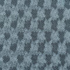 White Floral Design Dyeable Nylon Net