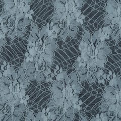 White Floral Design Dyeable Nylon Net