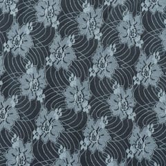 White Floral Design Dyeable Nylon Net