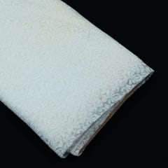 White Floral Design Dyeable Nylon Net