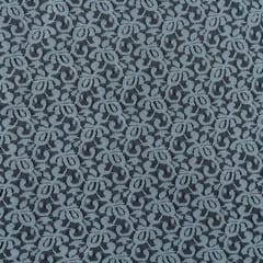 White Floral Design Dyeable Nylon Net