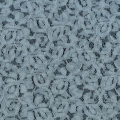 White Floral Design Dyeable Nylon Net