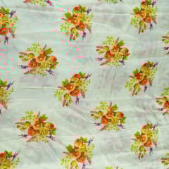 Lemon Colour Modal Satin Printed Fabric