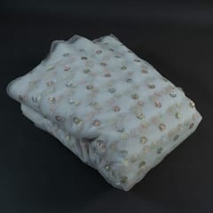 Dyeable Net MultiColour Sequins Embroidered Fabric