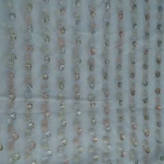 Dyeable Net MultiColour Sequins Embroidered Fabric