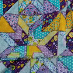 Multi Colour Habutai Silk Printed Fabric