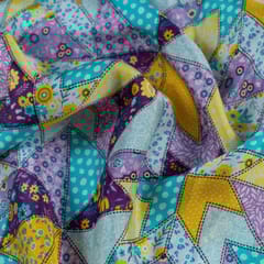 Multi Colour Habutai Silk Printed Fabric