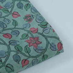Green Colour Crepe Printed Fabric