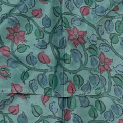 Green Colour Crepe Printed Fabric