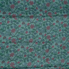 Green Colour Crepe Printed Fabric