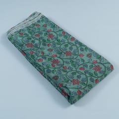 Green Colour Crepe Printed Fabric