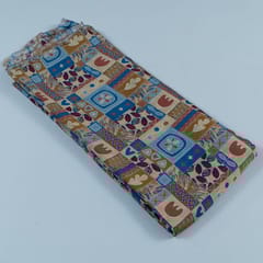 Fawn Colour Habutai Silk Printed Fabric