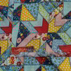 Multi Colour Habutai Silk Printed Fabric